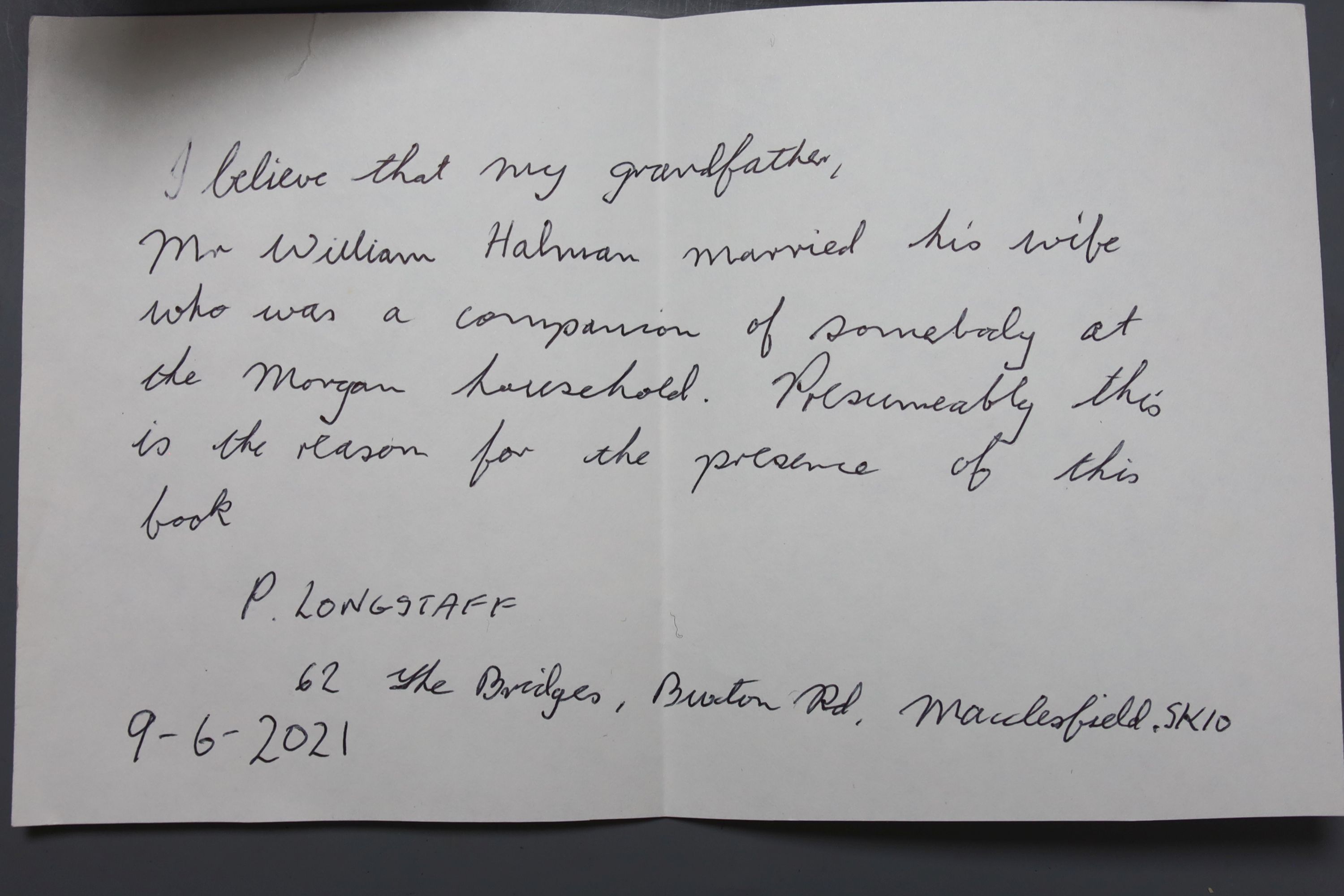 A Victorian handwritten recipe book, signed C Morgan and dated 1869, 19cm